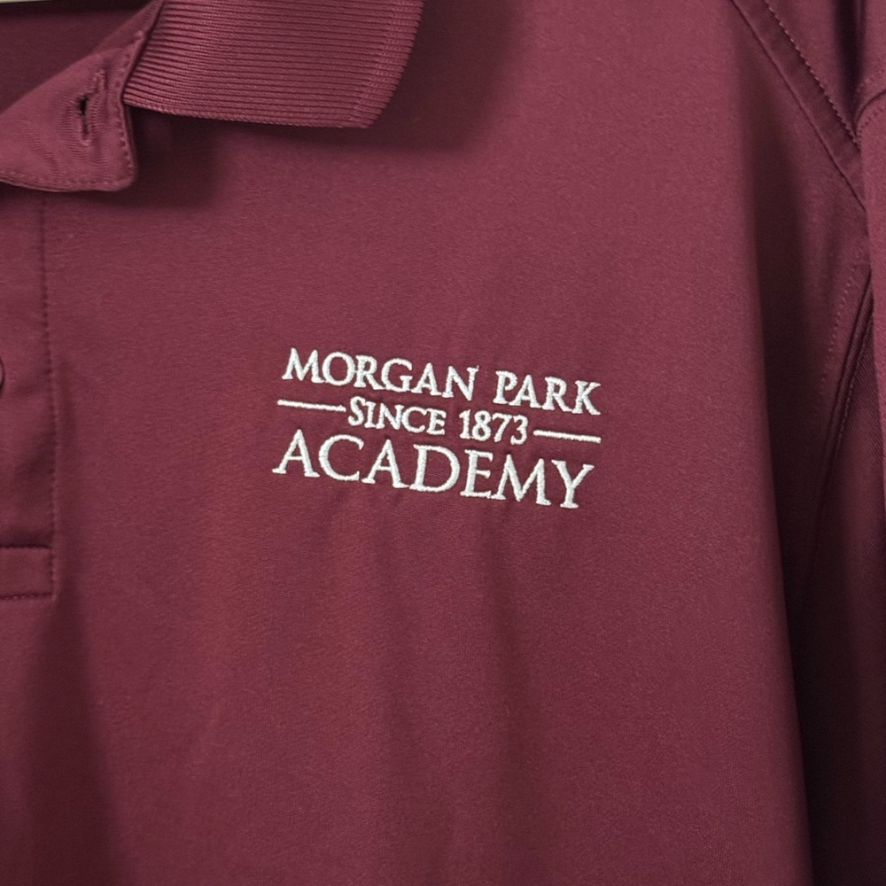Lands' End Morgan Park Burgundy Polo Shirt Classic Cotton Blend, Men’s L - Picture 2 of 3